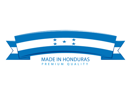 Made in Honduras Ribbon, Republic of Honduras Flag (Vector Art)のイラスト素材