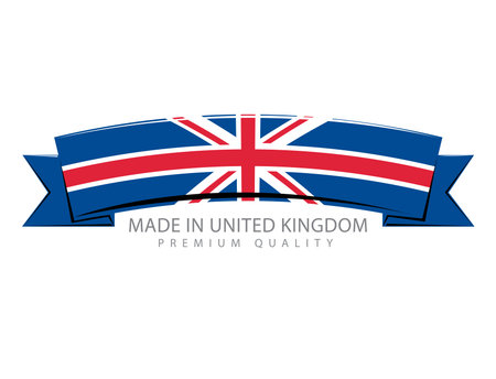 Made in UK Ribbon, United Kingdom Flag (Vector Art)のイラスト素材