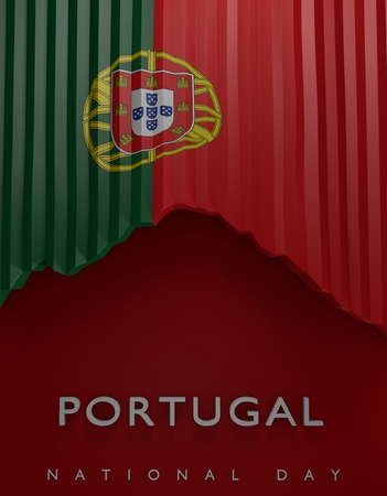 Flag Portugal Seal, Portuguese Flag (3D Render)の写真素材