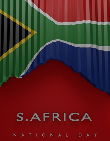 Flag South African Colors, South Africa Flag (3D Render)の写真素材