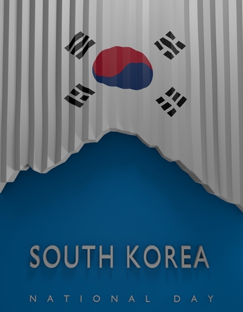 Flag South Korean Colors, South Korea Flag (3D Render)の写真素材