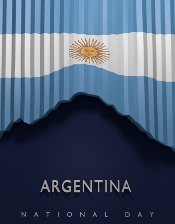 Flag Argentina Seal, Argentinian Flag (3D Render)の写真素材