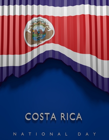 flag Costa Rica render, Costa Rican Flag (3D render)の写真素材