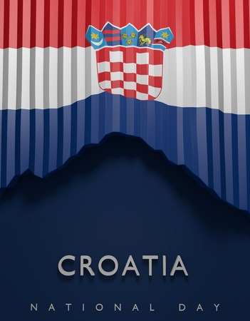 Flag Croatia render, Croatian Flag (3D Render)の写真素材