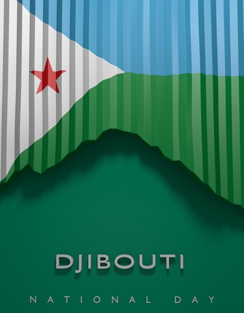 Flag Djibouti render, Djiboutin Flag (3D Render)の写真素材