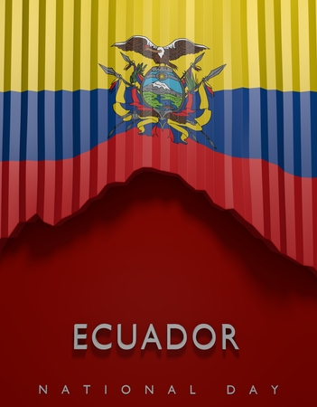 Flag Ecuador render, Ecuadorian Flag (3D Render)の写真素材