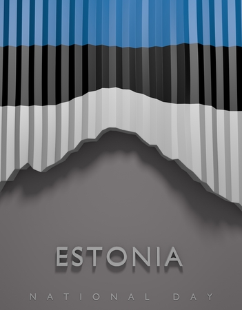Flag Estonia render, Estonian Flag (3D Render)の写真素材