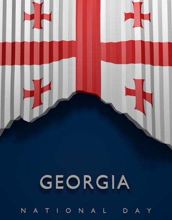 Flag Georgia Render, Georgian Flag (3D Render)の写真素材
