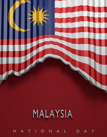 Flag Malaysia Render, Malaysian 3D Flag (3D Render)の写真素材