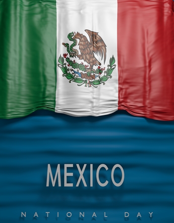 Flag Mexico Render, Mexican 3D Flag (3D Render)の写真素材