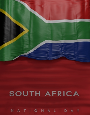 Flag South African Colors, South Africa Flag (3D Render)の写真素材