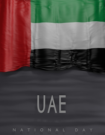 Flag United Arab Emirates Colors, UAE Flag (3D Render)の写真素材