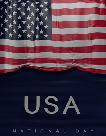 Flag American Colors, USA Flag (3D Render)
