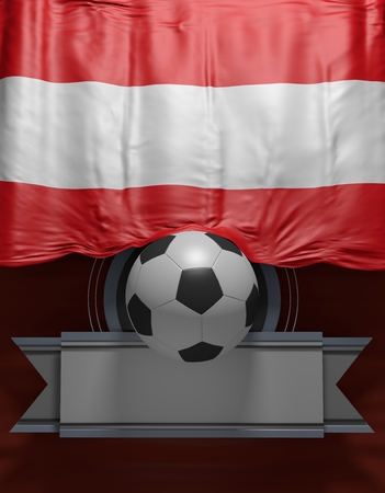 Soccer ball, Football, flag Austria Render, Austrian Flag (3D Render)の写真素材