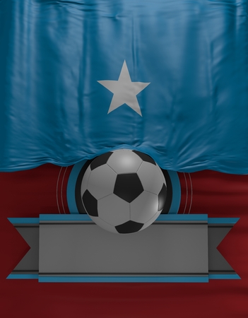 Soccer ball, Football, Flag Somali Colors, Somal Flag (3D Render)の写真素材