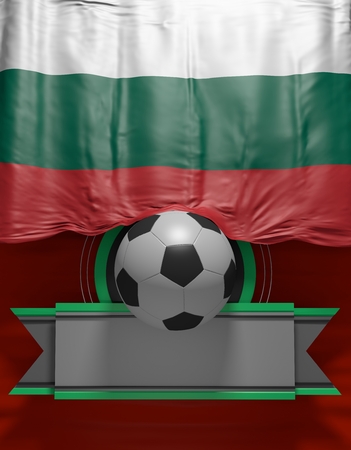 Soccer ball, Football, 3D Bulgaria Flag, Bulgarian Flag (3D Render)の写真素材
