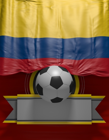 Soccer ball, Football, flag Colombia render, Colombian Flag (3D Render)の写真素材