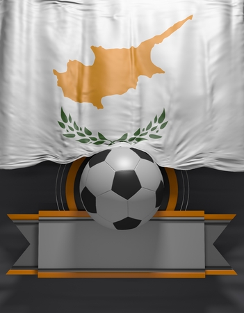 Soccer ball, Football, flag Cyprus render, Cypriot Flag (3D Render)の写真素材