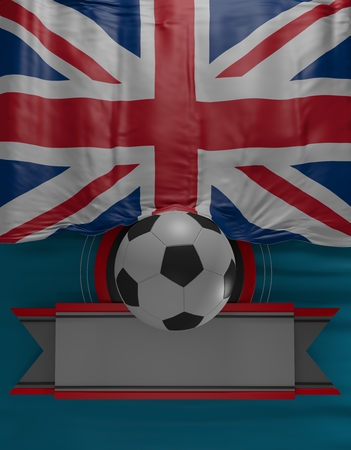 Soccer ball, Football, Flag United Kingdom Colors, UK Flag (3D Render)の写真素材