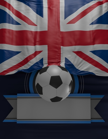 Soccer ball, Football, Flag United Kingdom Colors, UK Flag (3D Render)の写真素材