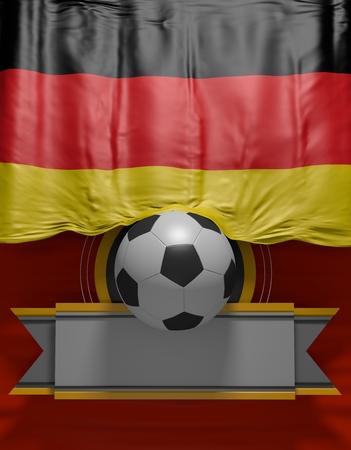 Soccer ball, Football, Flag Germany render, German Flag (3D Render)の写真素材