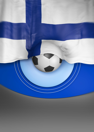 Flag Finland render, Finnish Flag (3D Render)の写真素材