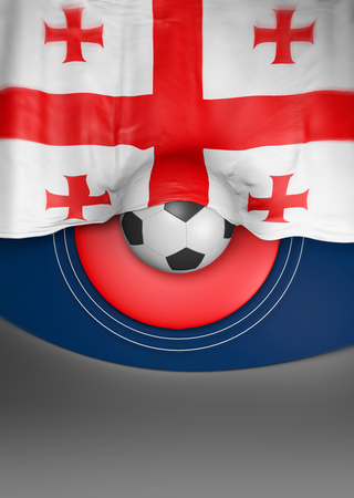 Flag Georgia Render, Georgian Flag (3D Render)の写真素材