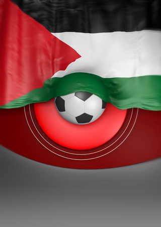 Flag Palestine Seal, State of Palestine Flag (3D Render)の写真素材
