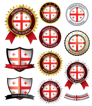Made in Georgia Seal, Georgian Flag (Vector Art)(EPS10)のイラスト素材