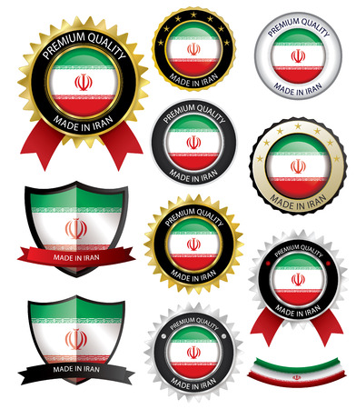 Made in Iran Seal, Iranian Flag (Vector Art)(EPS10)のイラスト素材