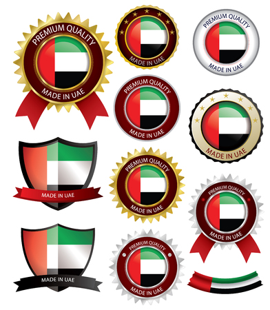 Made in UAE Seal, Emirates Flag (Vector Art)(EPS10)のイラスト素材