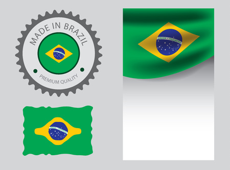 Brazil Flag, seal (Vector Art)のイラスト素材
