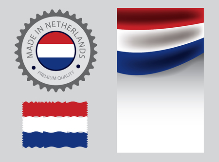 Made in Holland seal,  United Kingdom flag and color --Vector Art--のイラスト素材