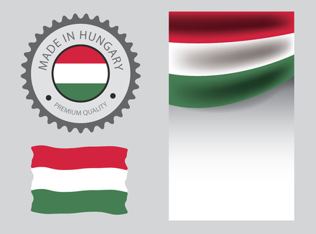 Made in Hungary seal,  flag and color --Vector Art--のイラスト素材