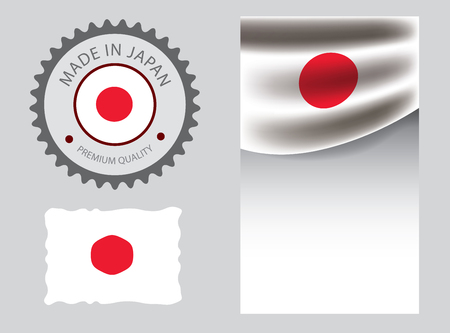 Made in Japan seal,  Japanese flag and color --Vector Art--のイラスト素材
