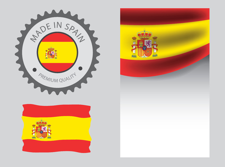 Made in Spain seal,  flag and color --Vector Art--のイラスト素材