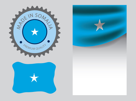 Made in Somalia seal, Somalian flag and color --Vector Art--のイラスト素材