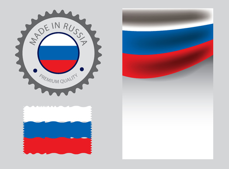 Made in Russia seal, Russian flag and color --Vector Art--のイラスト素材
