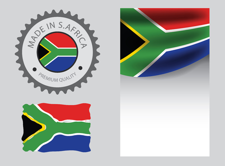 Made in South Africa seal,  South African flag and color --Vector Art--のイラスト素材
