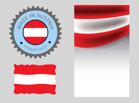 Made in Austria seal, Austrian flag and color --Vector Art--のイラスト素材