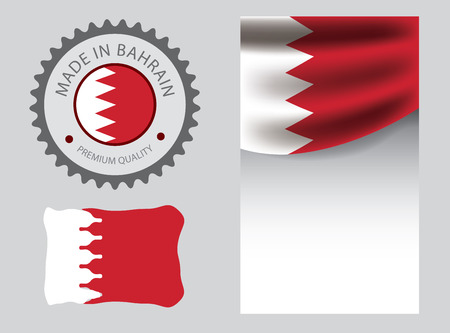 Made in Bahrain seal, Bahraini flag and color --Vector Art--のイラスト素材