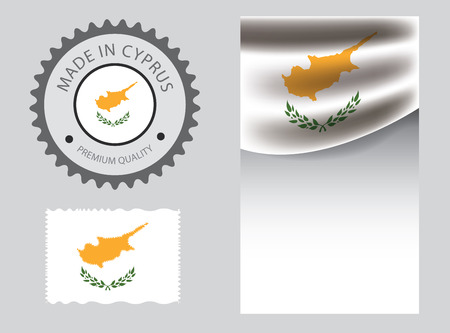 Made in Cyprus seal, Cypriot flag and color --Vector Art--のイラスト素材