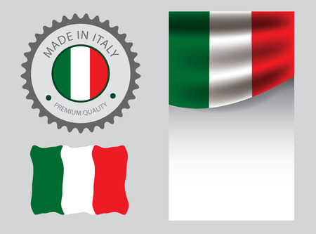 Made in Italy seal, Italian flag and color --Vector Art--のイラスト素材