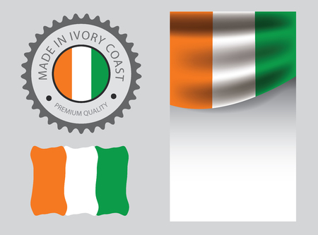 Made in Ivory seal,  Ivory Coast flag and color --Vector Art--のイラスト素材