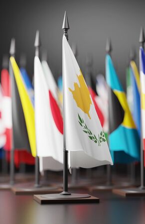 CYPRUS NATIONAL FLAG ARTWORK ,CYPRIOT COLORS (3D RENDER)の写真素材