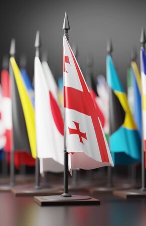 GEORGIA NATIONAL FLAG ARTWORK ,GEORGIAN COLORS (3D RENDER)の写真素材