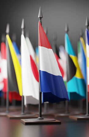 HOLLAND NATIONAL FLAG ARTWORK ,HOLLAND COLORS (3D RENDER)の写真素材