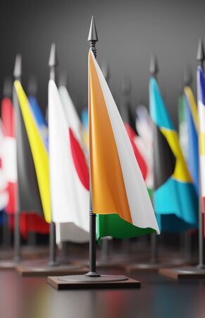 IVORY NATIONAL FLAG ARTWORK ,IVORY COAST COLORS (3D RENDER)の写真素材