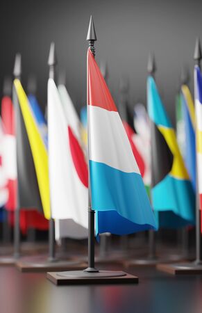 LUXEMBOURG NATIONAL FLAG ARTWORK ,LUXEMBOURGISH COLORS (3D RENDER)の写真素材