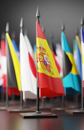 SPAIN NATIONAL FLAG ARTWORK ,SPANISH COLORS (3D RENDER)の写真素材